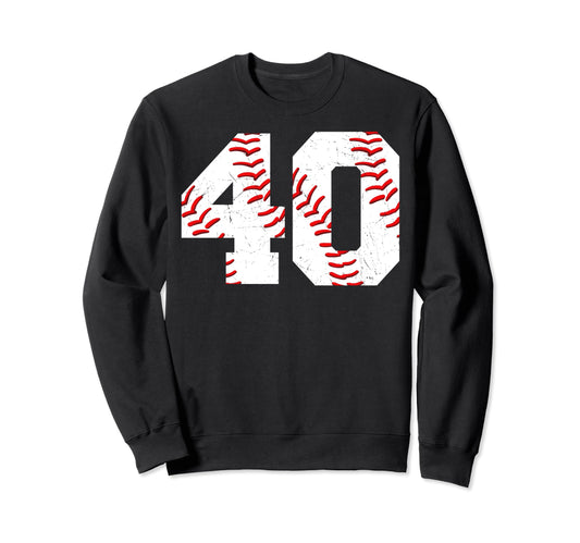 40 Birthday Baseball Theme Bday Party Sweatshirt - Custom Art Print Unisex - T-Shirt, Sweatshirt, Hoodie