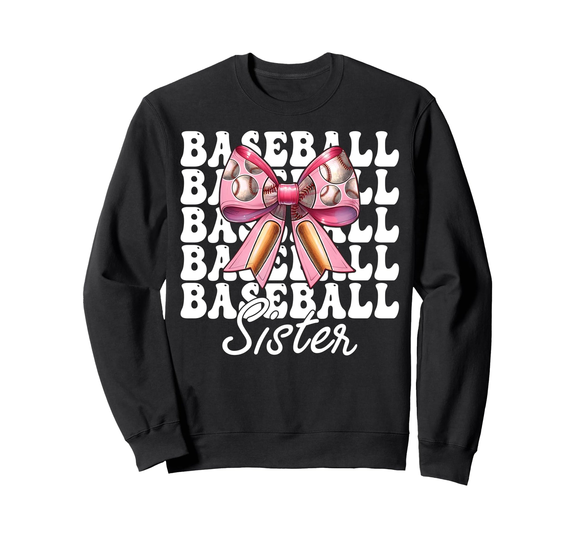 Baseball Sister Baseball Coquette Bow Sweatshirt - Aesthetic Graphic Unisex - T-Shirt, Sweatshirt, Hoodie