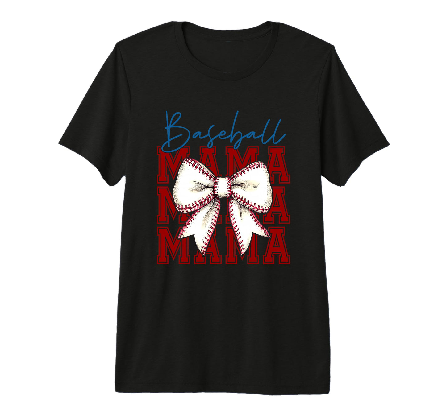 Baseball Mama Bow Unique Tri Blend T-Shirt - Casual Everyday Wear Unisex - T-Shirt, Sweatshirt, Hoodie