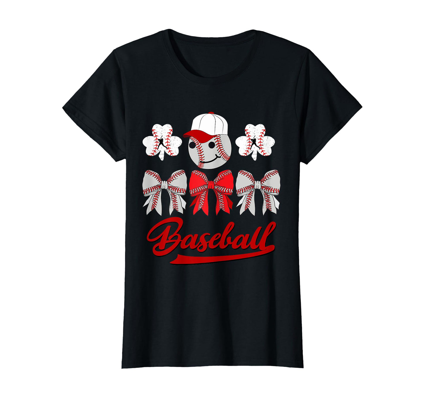 Baseball Bow Coquette Mom Lucky Clover T-Shirt - Unique Graphic for Adults - T-Shirt, Sweatshirt, Hoodie