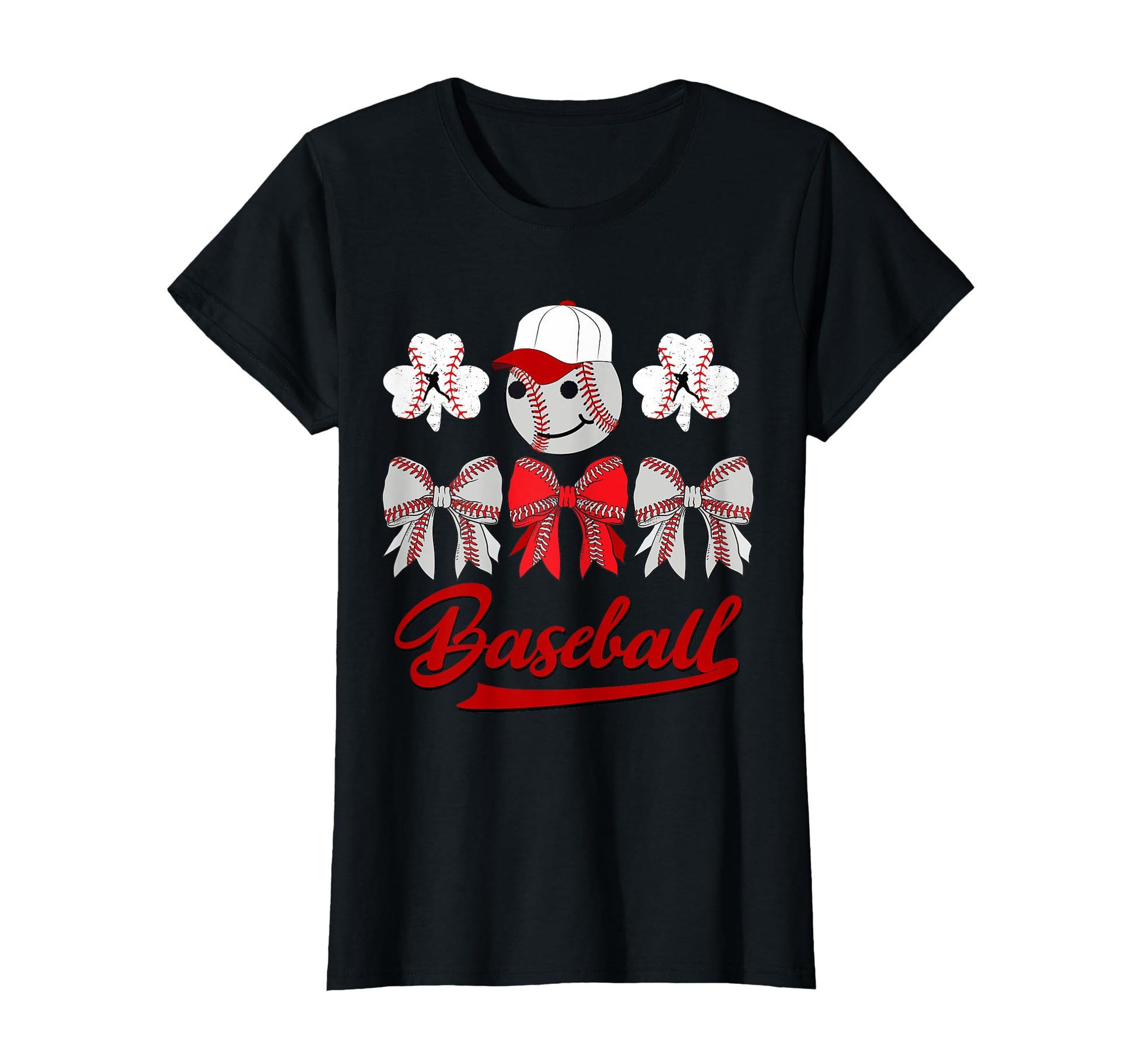 Baseball Bow Coquette Mom Lucky Clover T-Shirt - Unique Graphic for Adults - T-Shirt, Sweatshirt, Hoodie