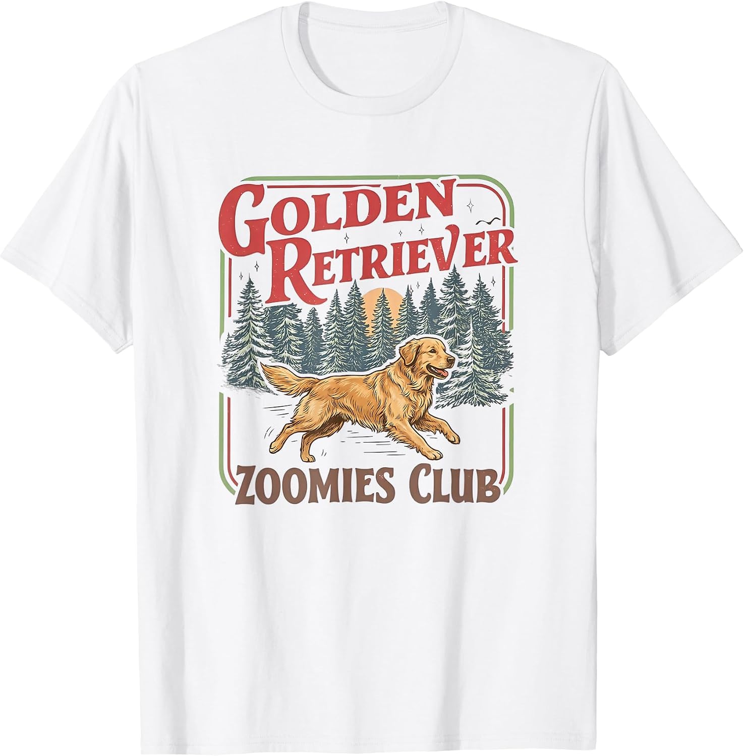 Retro Golden Retriever Zoomies Club Dog Lover - Adult & Kids T-Shirts, Sweatshirts & Hoodies apparel design preview 1