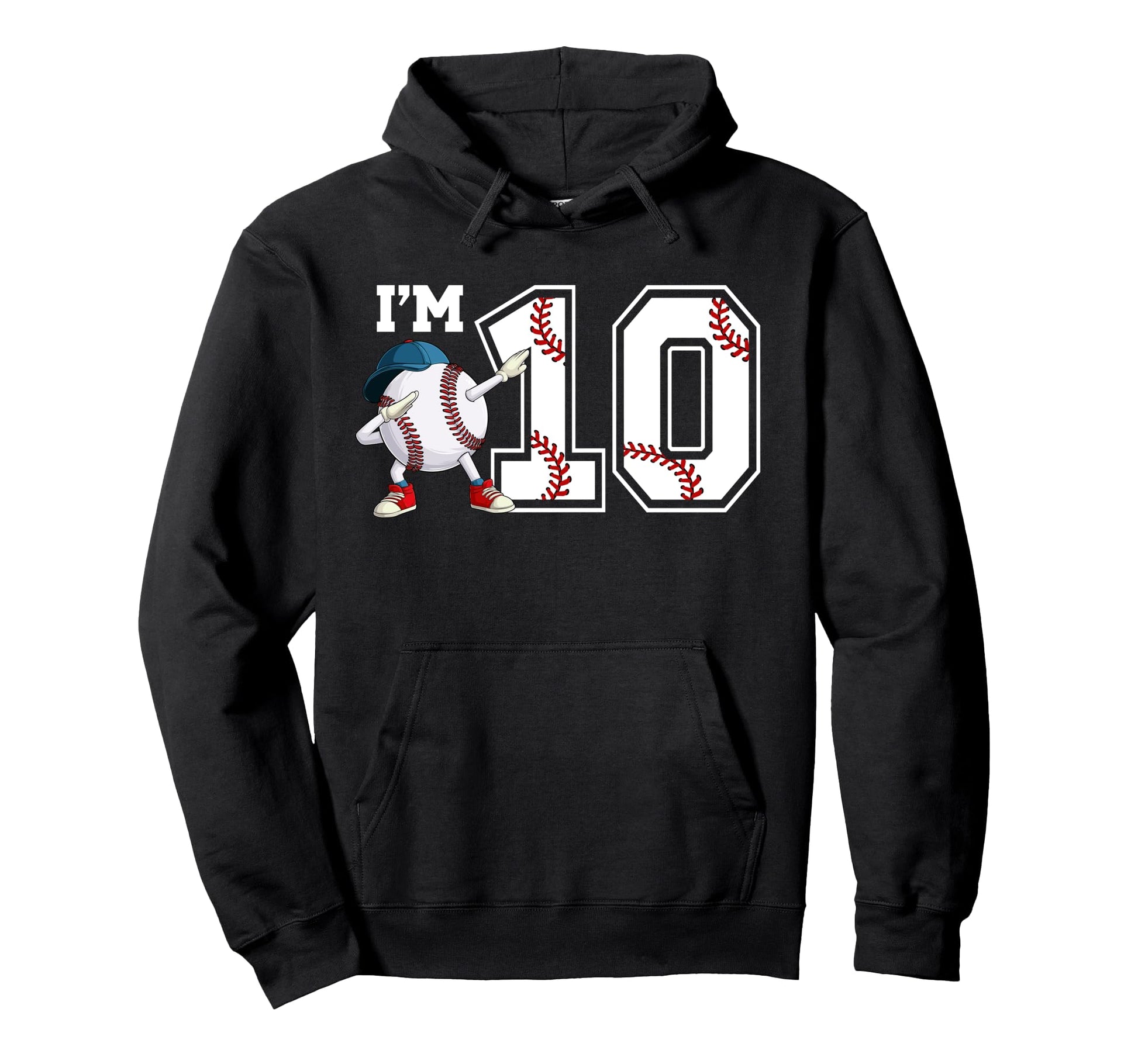 10Th Baseball Birthday Party Ten Year Hoodie - Minimalist Print Men Women - T-Shirt, Sweatshirt, Hoodie
