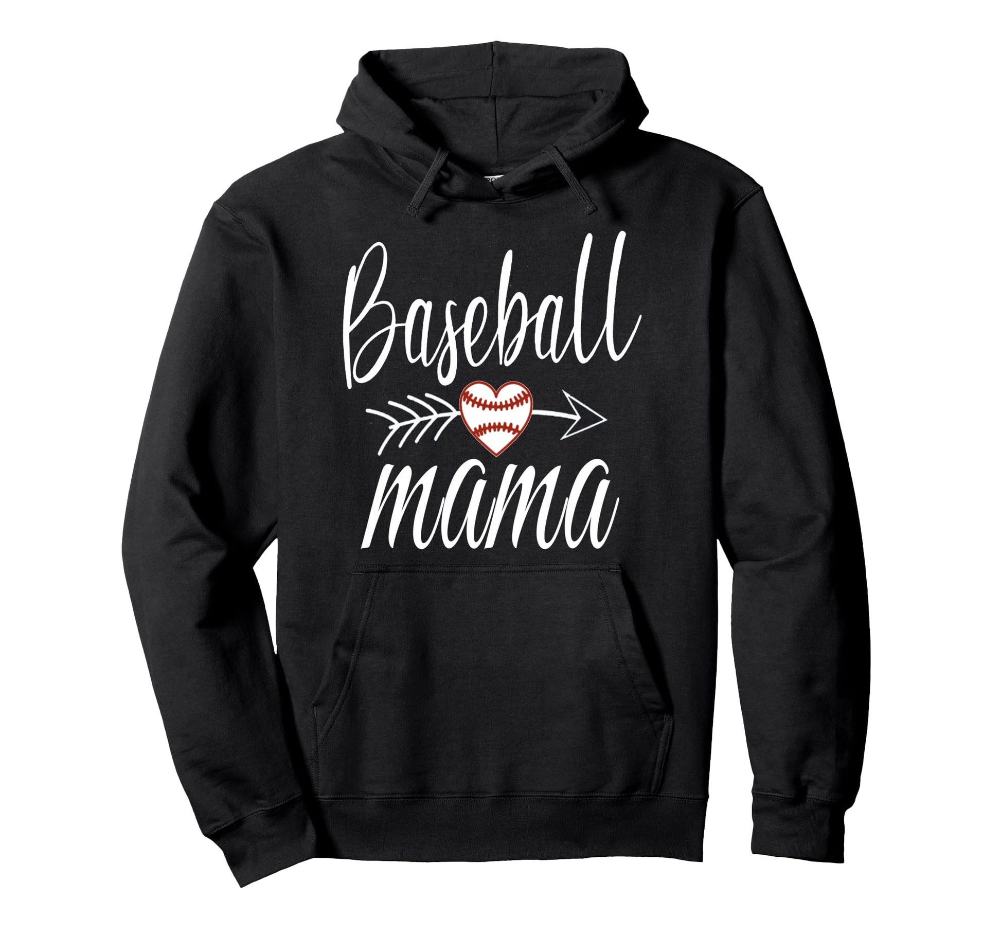 Baseball Mama Heart Mothers Day Mom Hoodie - Minimalist Print Men Women - T-Shirt, Sweatshirt, Hoodie