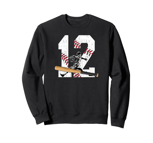12Th Birthday Party Baseball Sweatshirt - Minimalist Print Men Women - T-Shirt, Sweatshirt, Hoodie