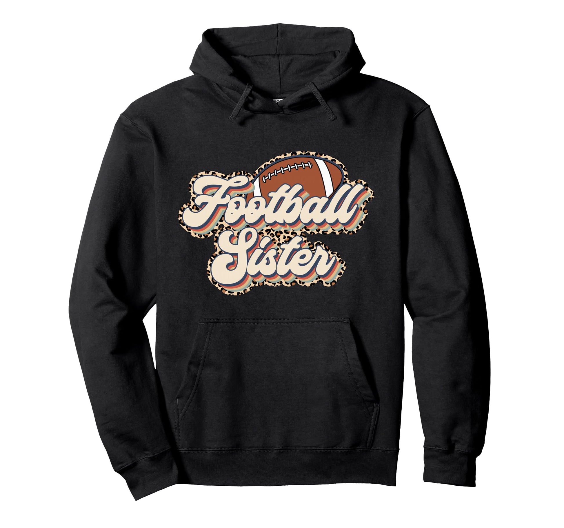 Leopard Football Sister Football Season Hoodie - Graphic Print for Adults - T-Shirt, Sweatshirt, Hoodie