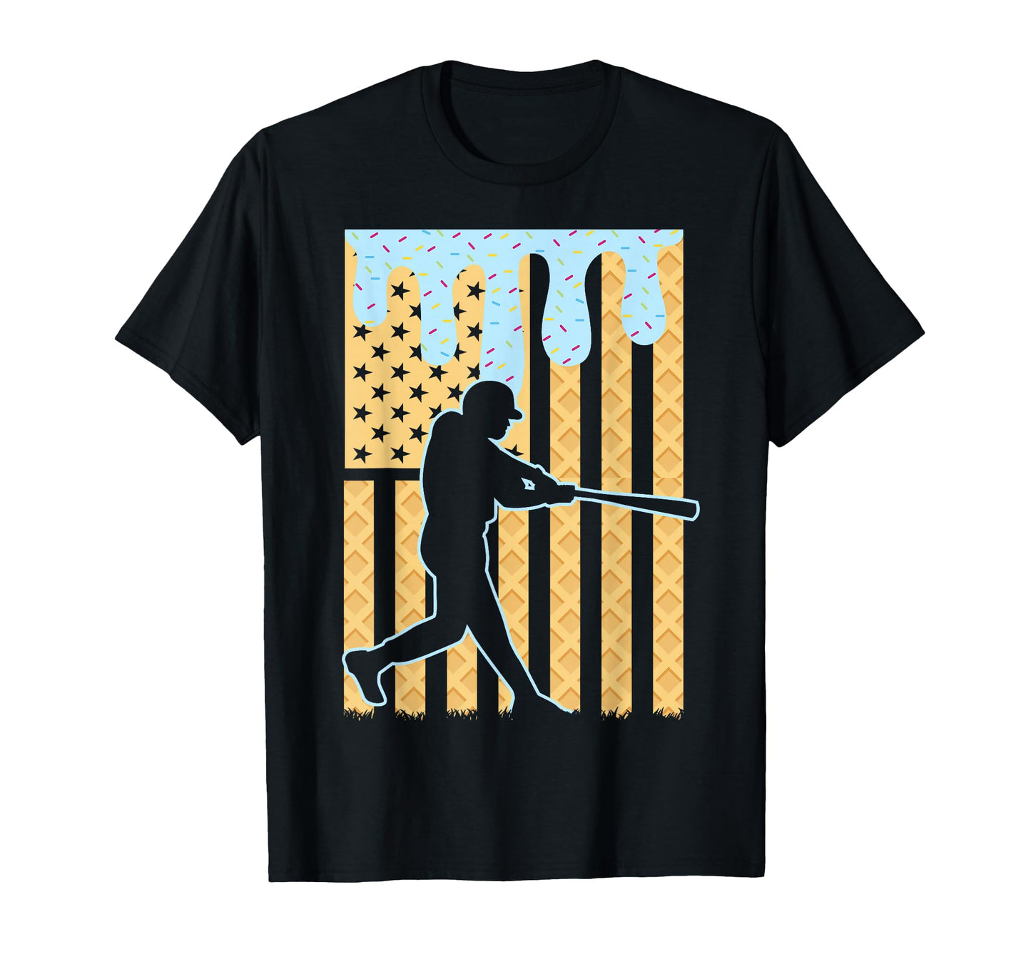 Baseball Drip Dripping Ice Cream T-Shirt - Custom Art Print for Adults - T-Shirt, Sweatshirt, Hoodie