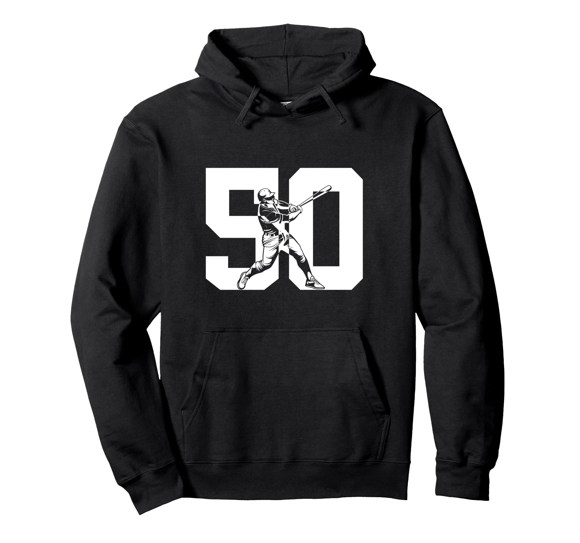 Number 50 Years Baseball 50Th Hoodie - Fun Novelty Design for Adults - T-Shirt, Sweatshirt, Hoodie
