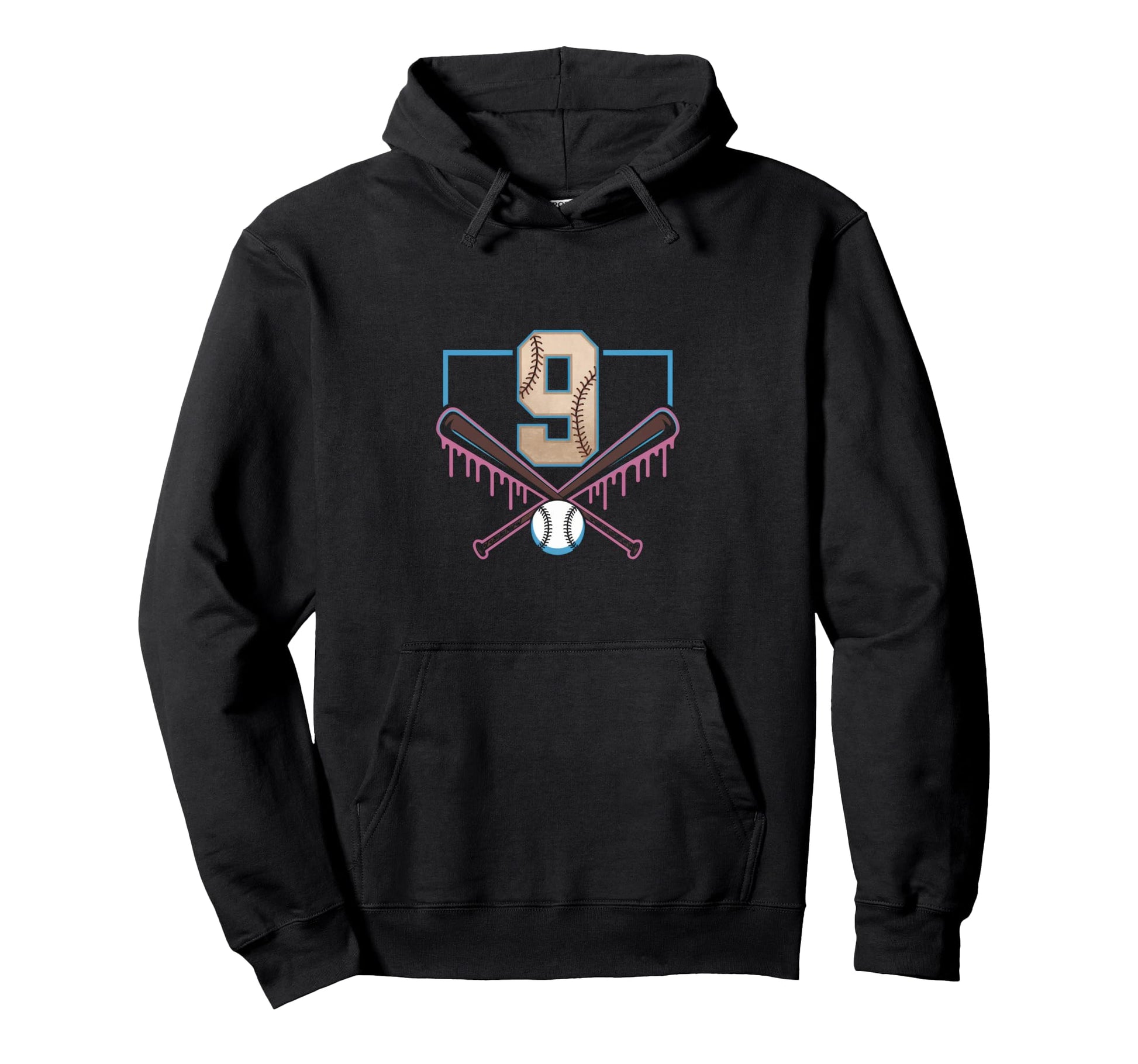 Baseball Home Ice Cream 9Th Birthday Hoodie - Fun Novelty Design Men Women - T-Shirt, Sweatshirt, Hoodie
