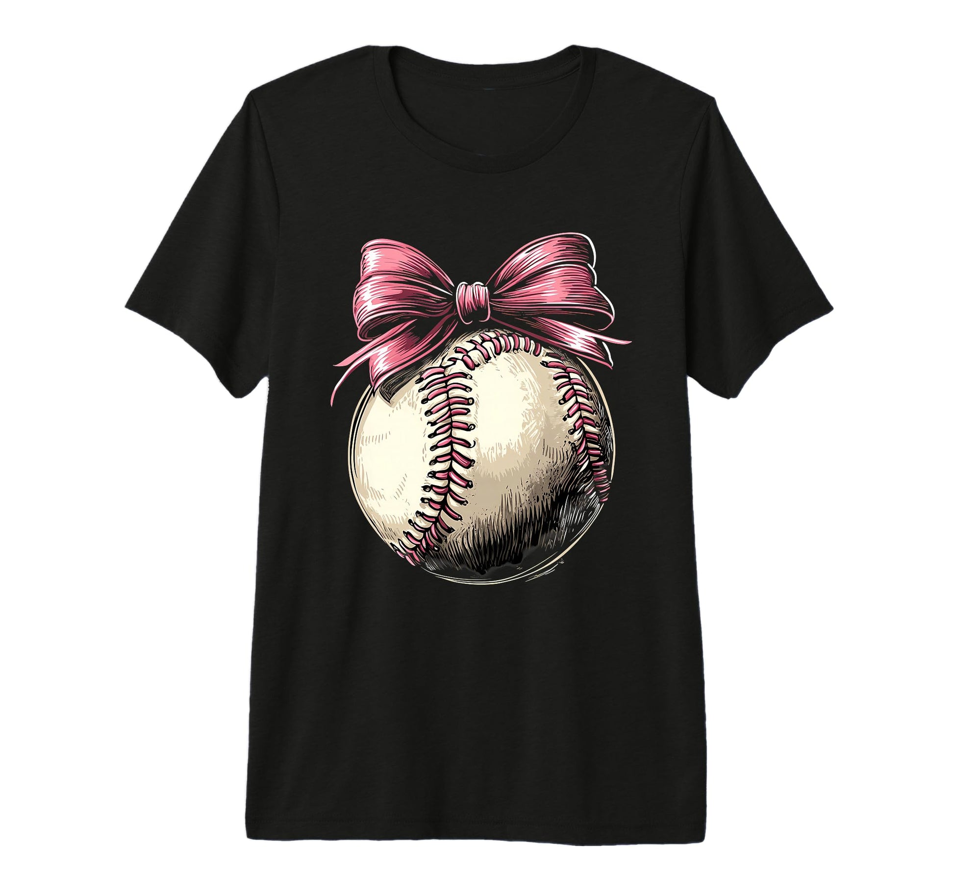 Baseball Coquette Bow Baseball Game Tri T-Shirt - Novelty Apparel Unisex - T-Shirt, Sweatshirt, Hoodie