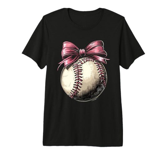 Baseball Coquette Bow Baseball Game Tri T-Shirt - Novelty Apparel Unisex - T-Shirt, Sweatshirt, Hoodie