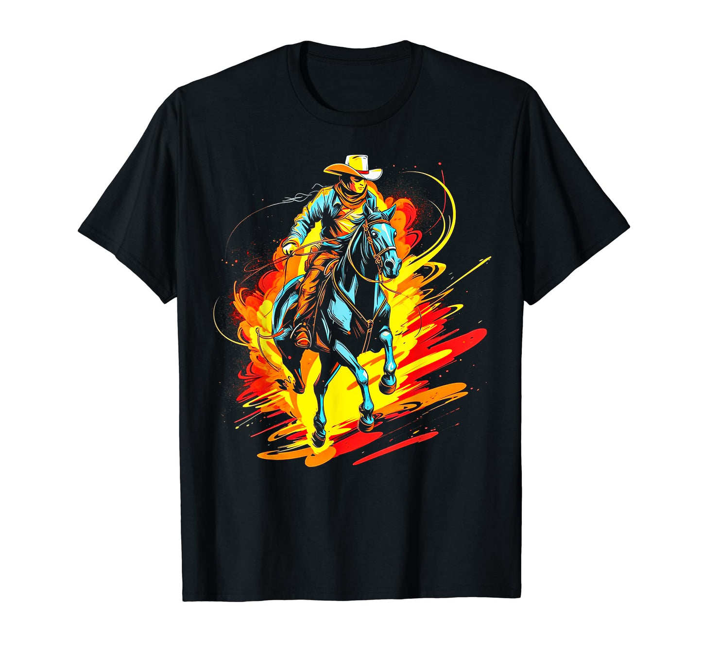 Cowboy Rodeo Horse Riding Usa Cowboy T-Shirt - Aesthetic Graphic Men Women - T-Shirt, Sweatshirt, Hoodie