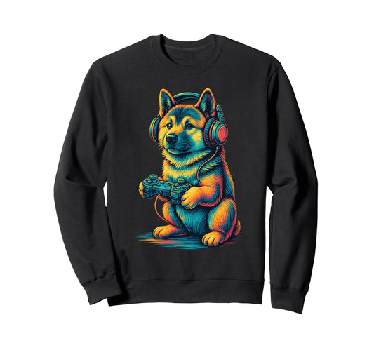 American Akita Gamer Gaming Dog Sweatshirt - Streetwear Style Men Women - T-Shirt, Sweatshirt, Hoodie