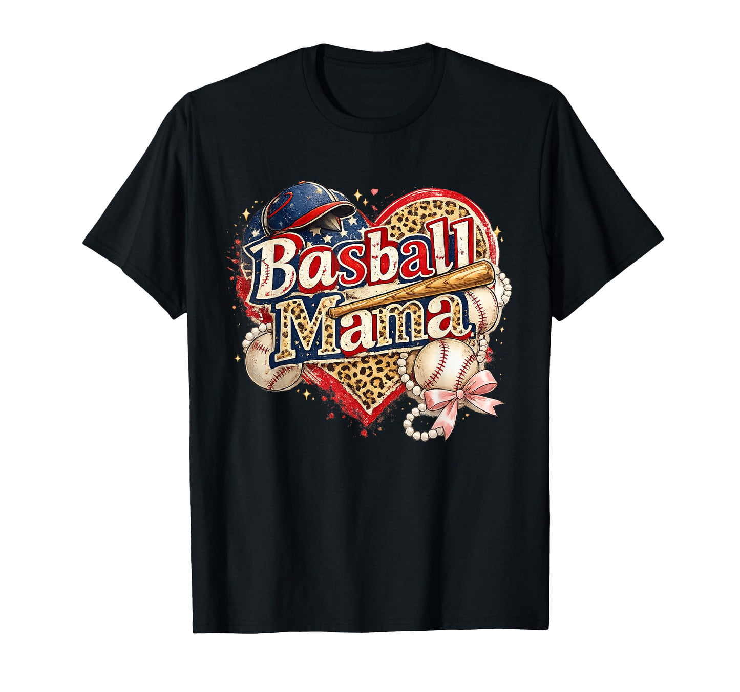 Baseball Mama Patriotic Leopard T-Shirt - Streetwear Style Men Women - T-Shirt, Sweatshirt, Hoodie