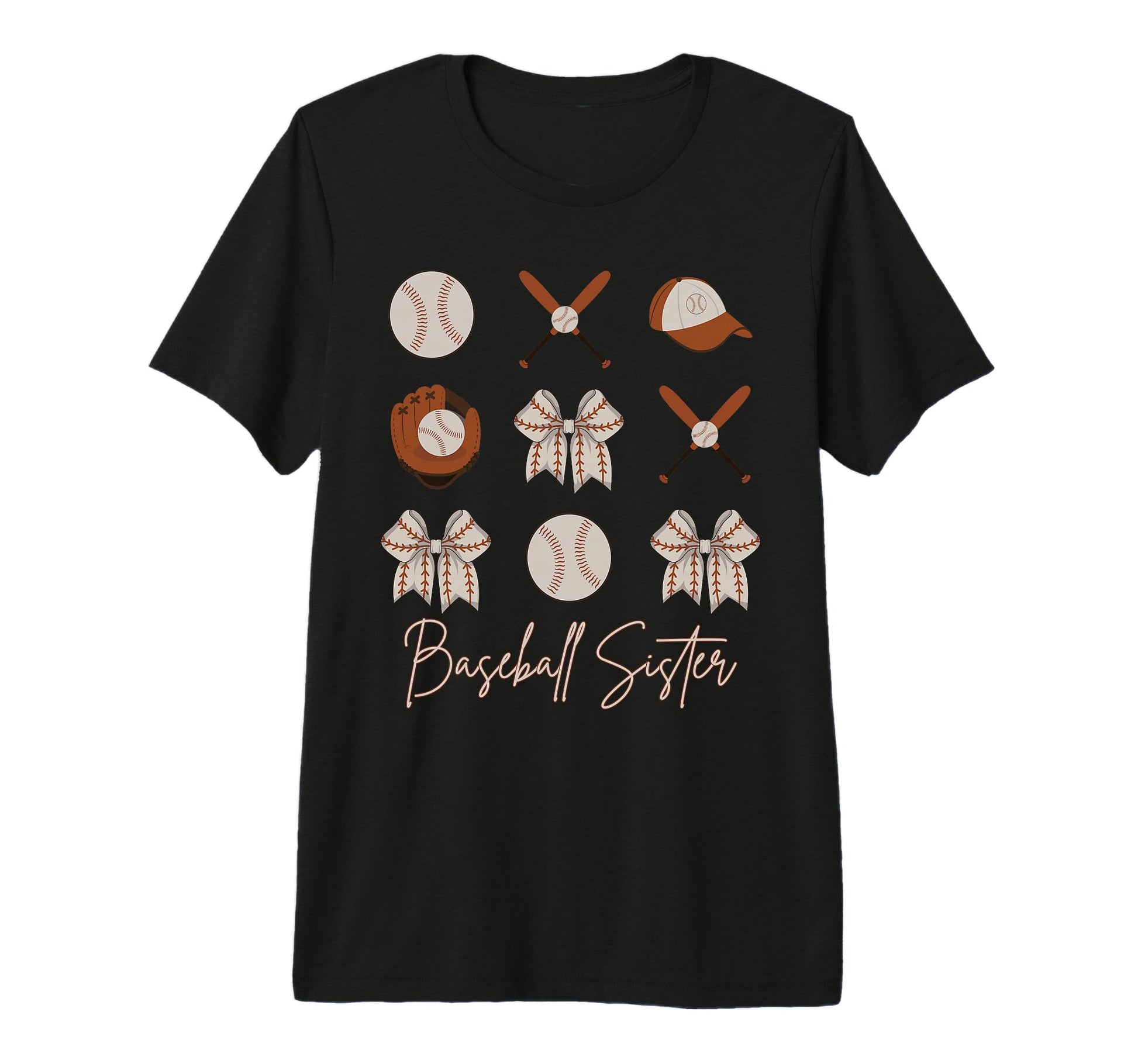 Baseball Sister Coquette Bow Cheer T-Shirt - Casual Everyday Wear Unisex - T-Shirt, Sweatshirt, Hoodie