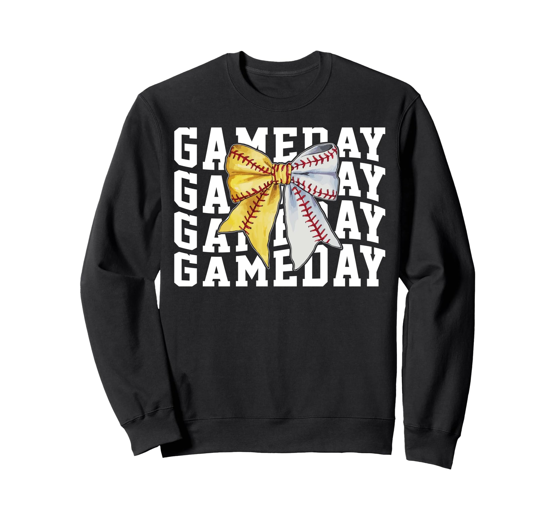 Game Day Coquette Bow Softball Sweatshirt - Trendy Graphic for Adults - T-Shirt, Sweatshirt, Hoodie