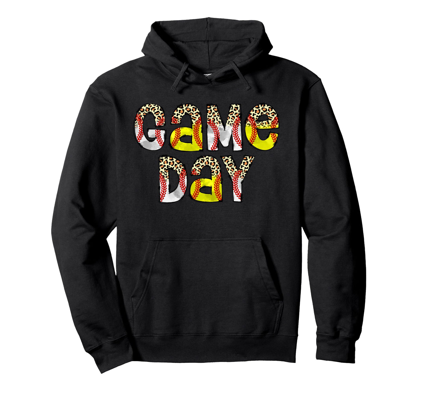 Game Day Leopard Baseball Softball Mom Hoodie - Streetwear Style Unisex - T-Shirt, Sweatshirt, Hoodie