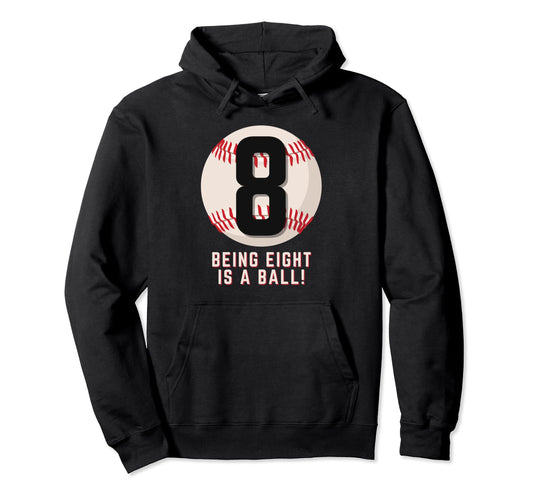 8Th Birthday Baseball Being 8 Years Hoodie - Streetwear Style Men Women - T-Shirt, Sweatshirt, Hoodie