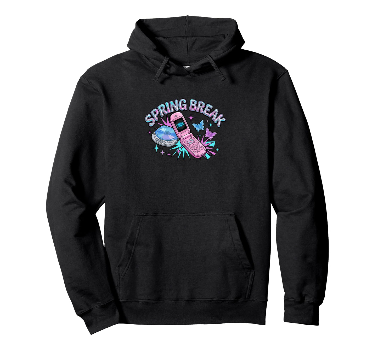 Spring Break Y2K Aesthetic Nostalgia Hoodie - Novelty Apparel for Adults - T-Shirt, Sweatshirt, Hoodie