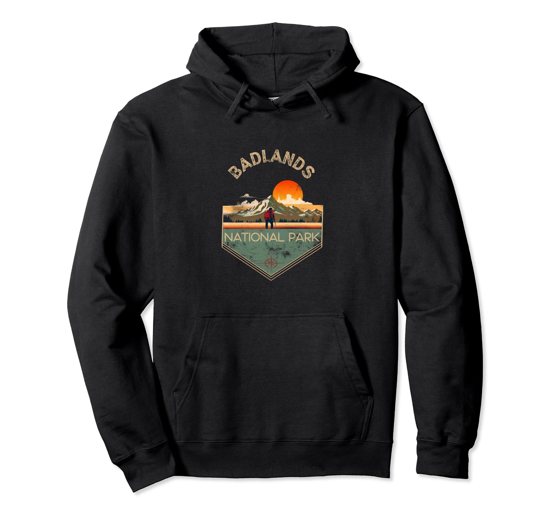 Badlands National Park Hiking Souvenir Hoodie - Unique Graphic Men Women - T-Shirt, Sweatshirt, Hoodie