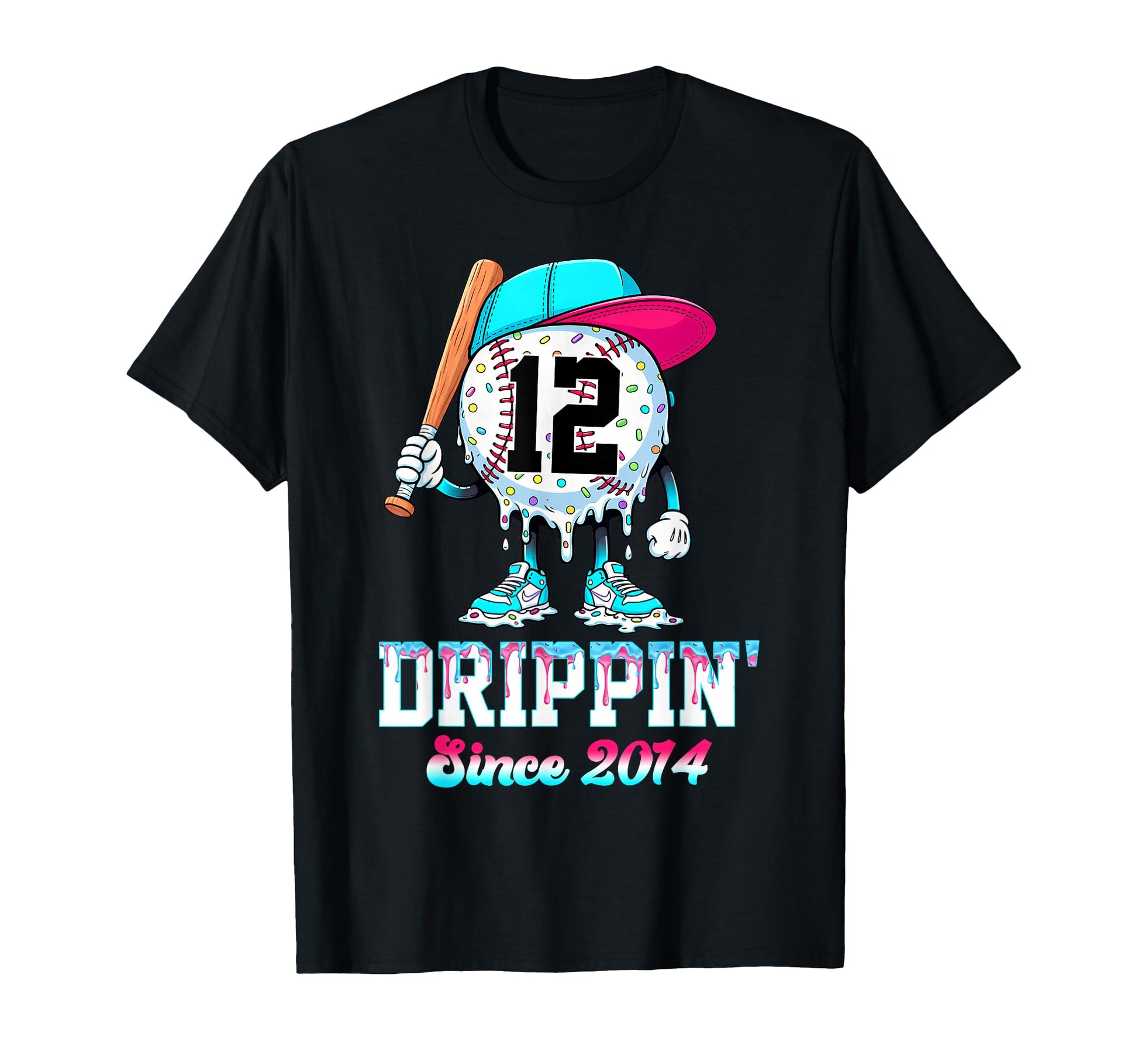 12 Years Old Since 2014 Ice Cream Drip T-Shirt - Custom Art Print Unisex - T-Shirt, Sweatshirt, Hoodie