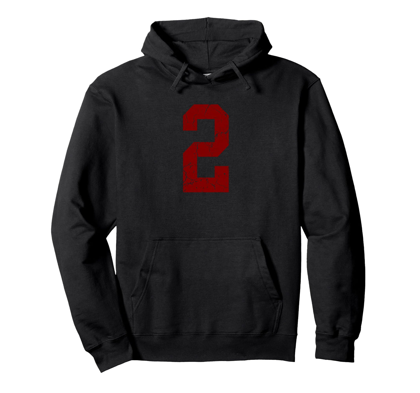 Distressed Maroon Number 2 Jersey Player Hoodie - Aesthetic Graphic Unisex - T-Shirt, Sweatshirt, Hoodie