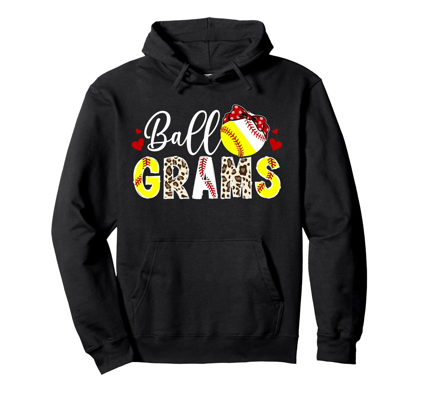 Ball Grams Leopard Softball Baseball Grams Hoodie - Graphic Print Unisex - T-Shirt, Sweatshirt, Hoodie