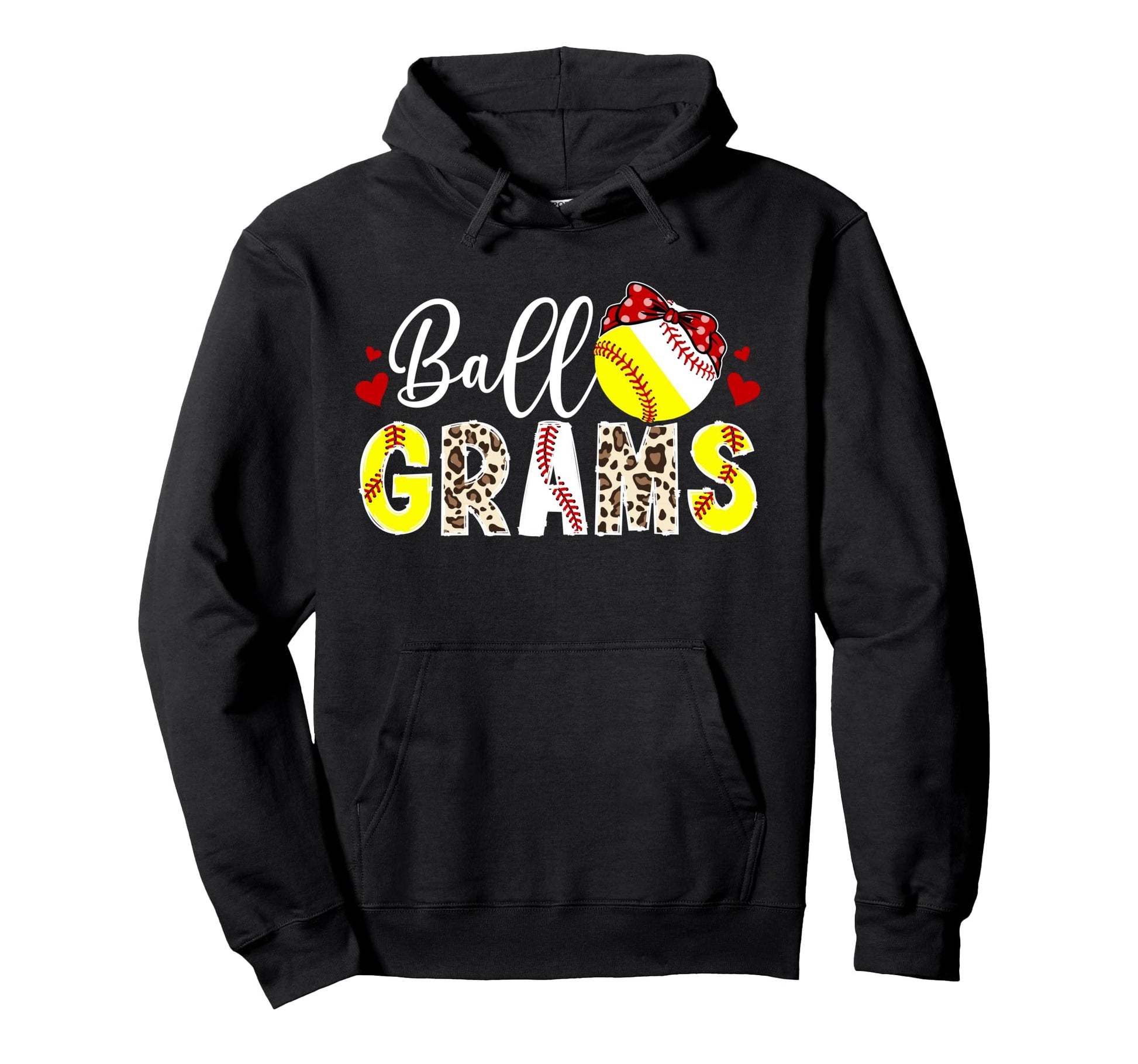 Ball Grams Leopard Softball Baseball Grams Hoodie - Graphic Print Unisex - T-Shirt, Sweatshirt, Hoodie