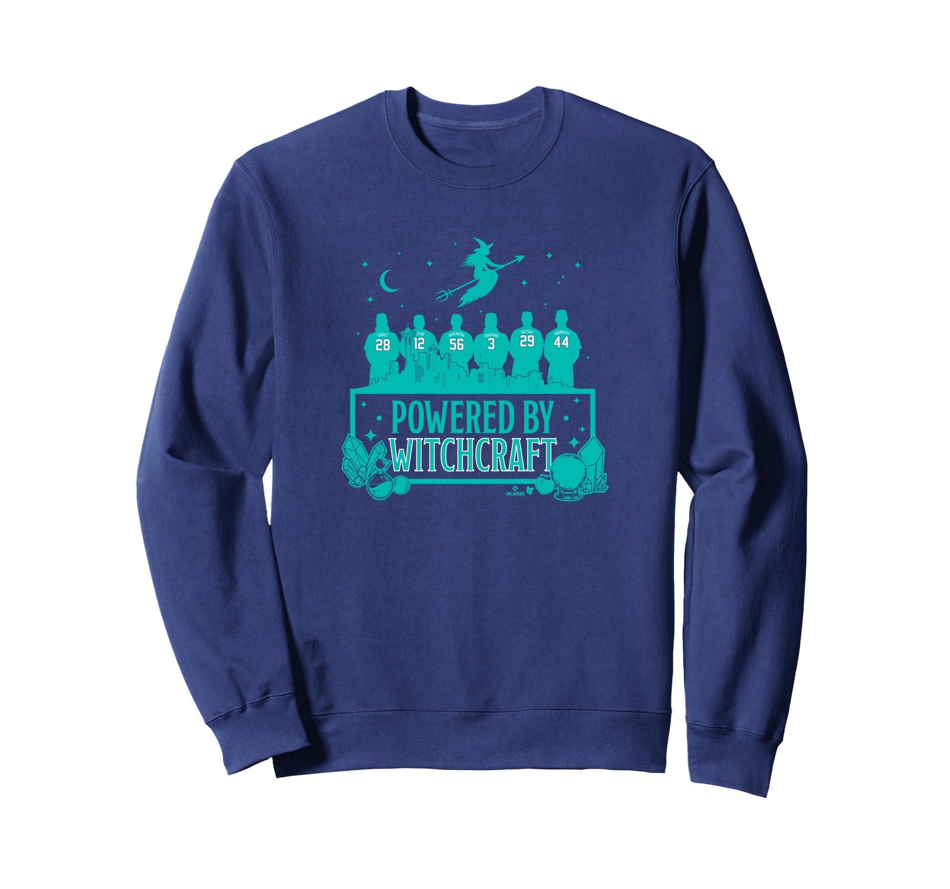 Powered Witchcraft Seattle Baseball Sweatshirt - Trendy Graphic for Adults - T-Shirt, Sweatshirt, Hoodie