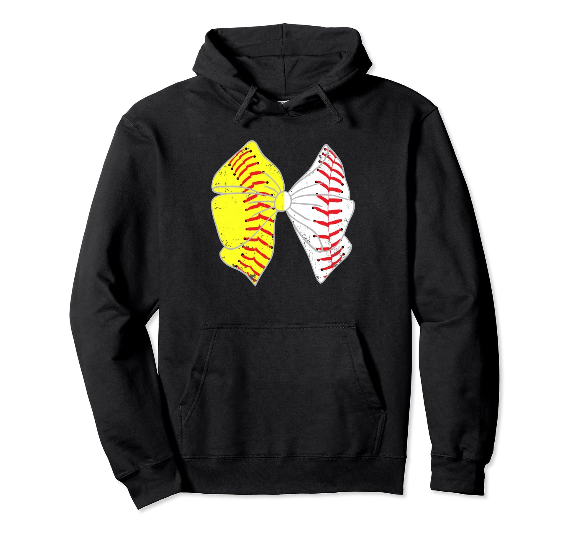 Spilit Baseball Softball Coquette Bow Hoodie - Novelty Apparel Men Women - T-Shirt, Sweatshirt, Hoodie