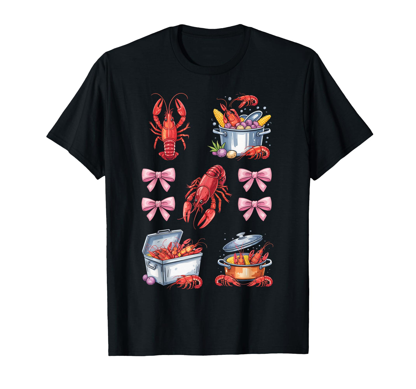 Funny Bow Coquette Crawfish Boil Y2K T-Shirt - Trendy Graphic for Adults - T-Shirt, Sweatshirt, Hoodie