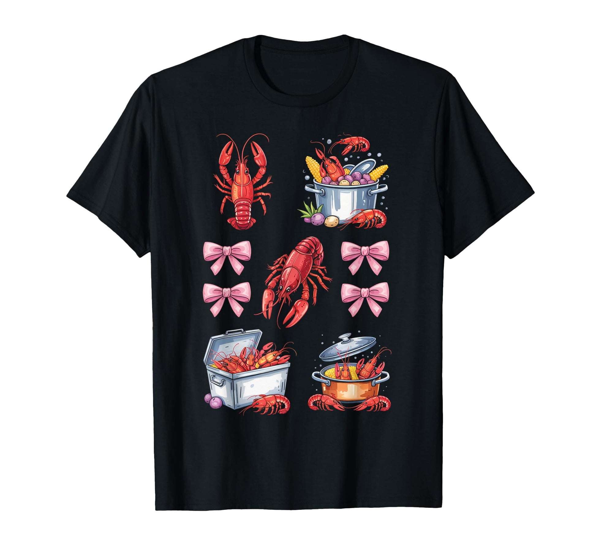 Funny Bow Coquette Crawfish Boil Y2K T-Shirt - Trendy Graphic for Adults - T-Shirt, Sweatshirt, Hoodie