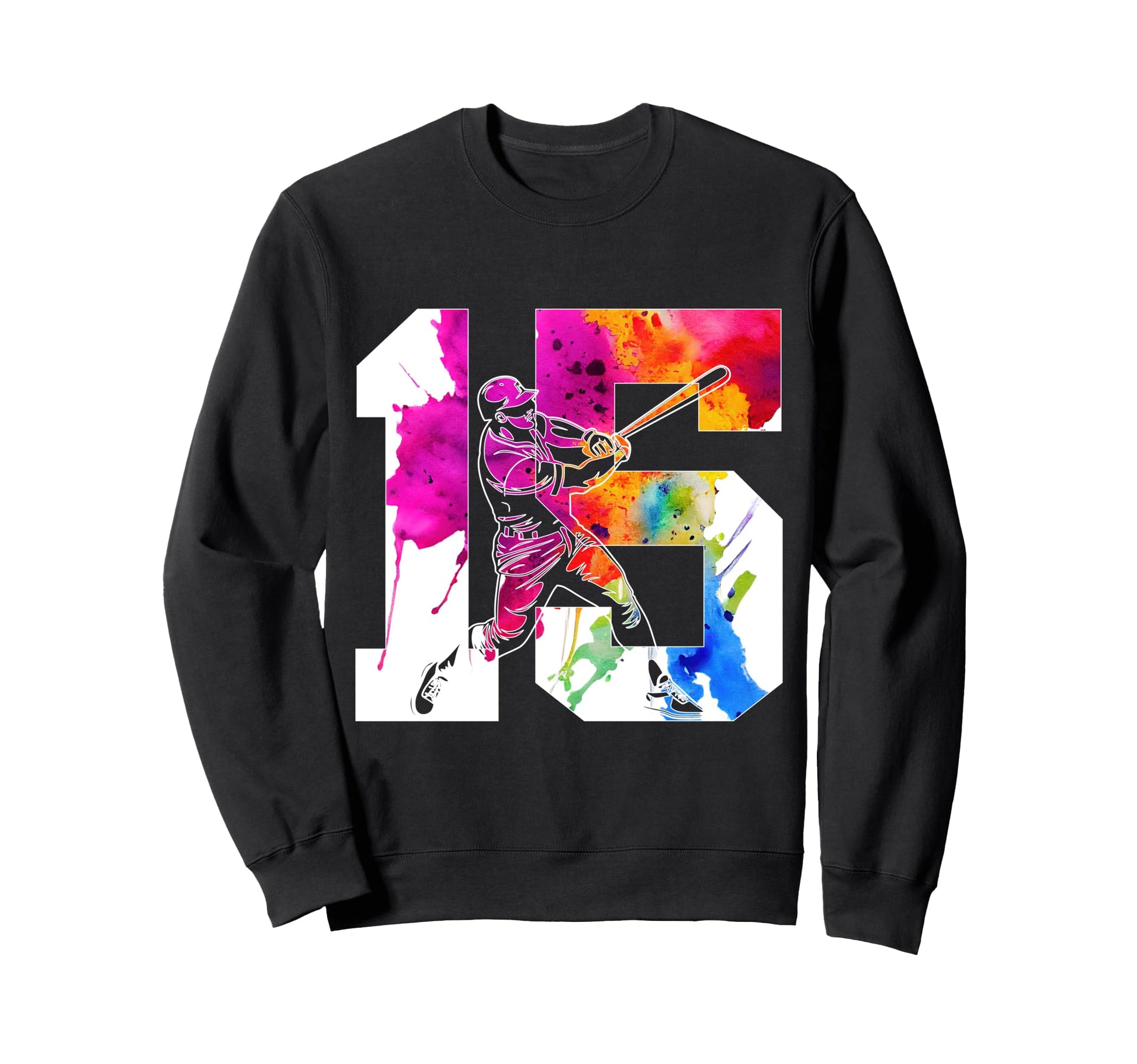Number 15 Years Baseball 15Th Sweatshirt - Graphic Print for Adults - T-Shirt, Sweatshirt, Hoodie