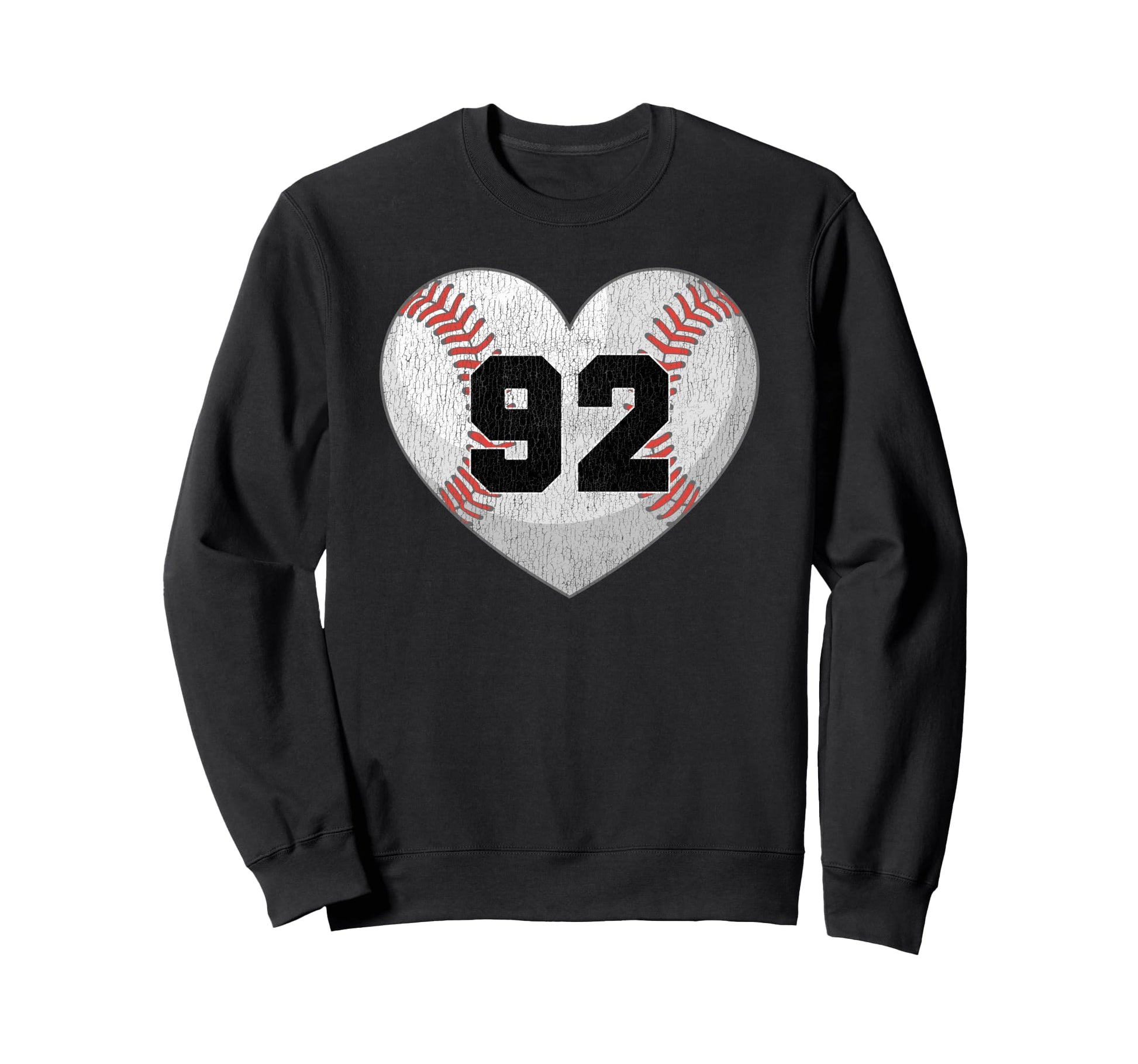 Baseball Number 92 Distressed Sweatshirt - Minimalist Print for Adults - T-Shirt, Sweatshirt, Hoodie