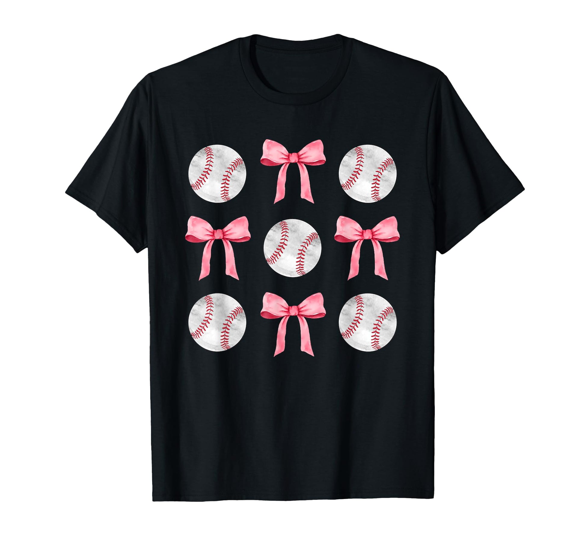 Baseballs Bows Ball Mom School Pride Gift T-Shirt - Minimalist Print Unisex - T-Shirt, Sweatshirt, Hoodie
