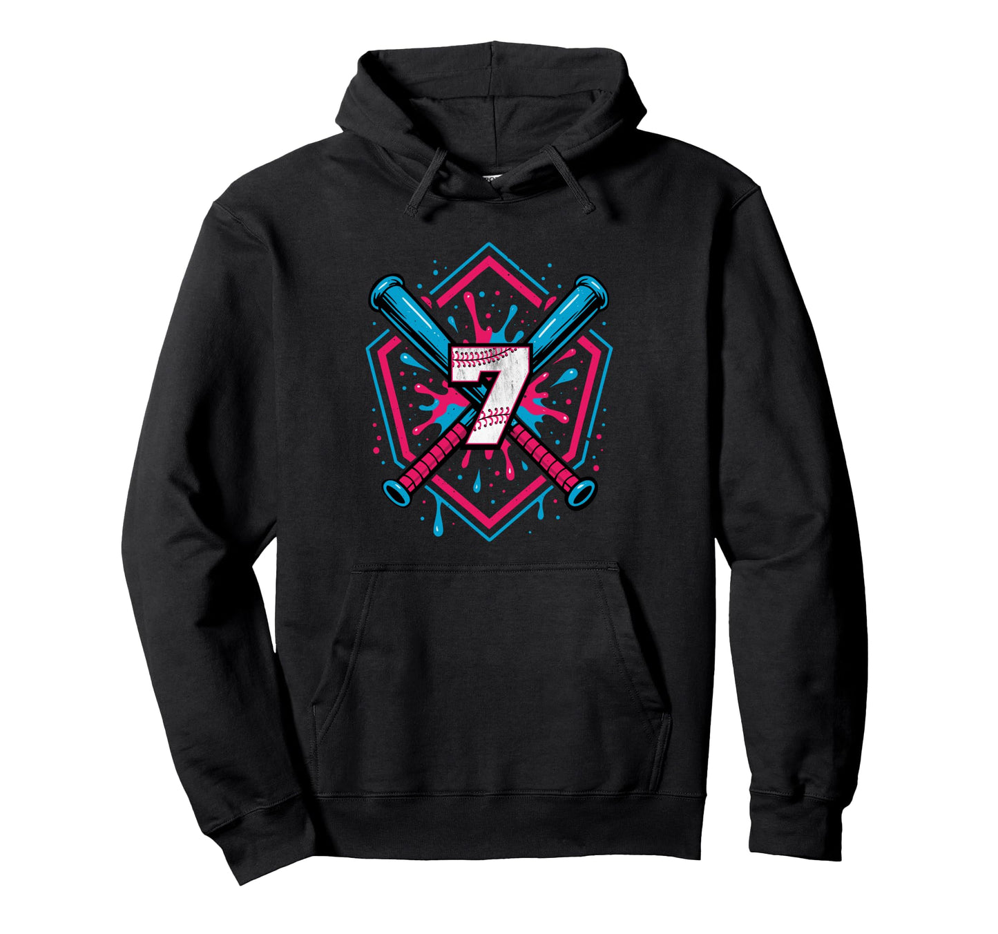 Baseball 7 Year Old Ice Cream Drip 7Th Hoodie - Novelty Apparel Men Women - T-Shirt, Sweatshirt, Hoodie