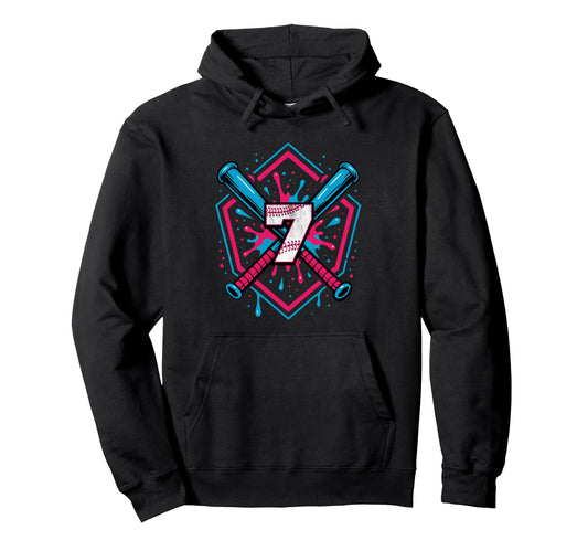 Baseball 7 Year Old Ice Cream Drip 7Th Hoodie - Novelty Apparel Men Women - T-Shirt, Sweatshirt, Hoodie