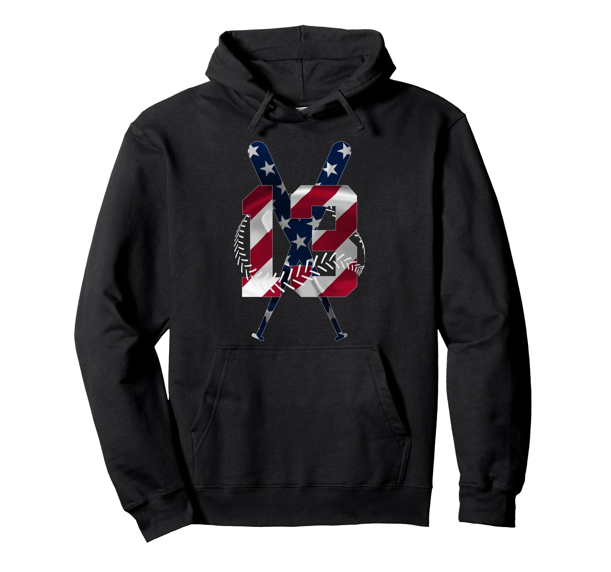 Number 13 Years Baseball 13Th Birthday Hoodie - Trendy Graphic Unisex - T-Shirt, Sweatshirt, Hoodie