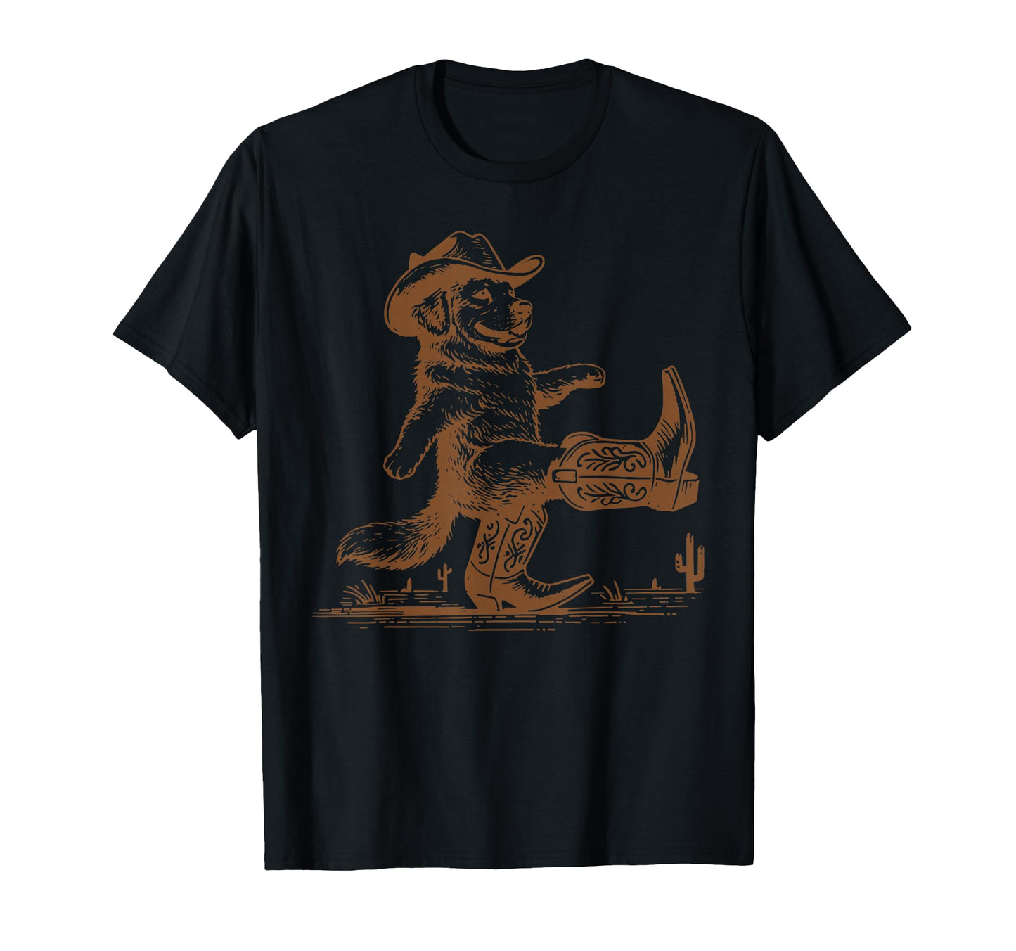 Cowboy Golden Retriever Western T-Shirt - Aesthetic Graphic for Adults - T-Shirt, Sweatshirt, Hoodie