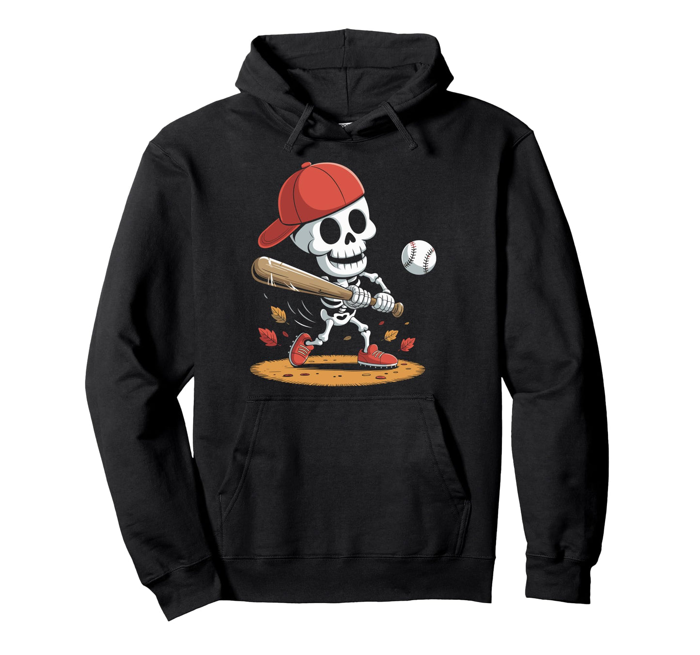 Skeleton Baseball Funny Halloween Hoodie - Streetwear Style for Adults - T-Shirt, Sweatshirt, Hoodie