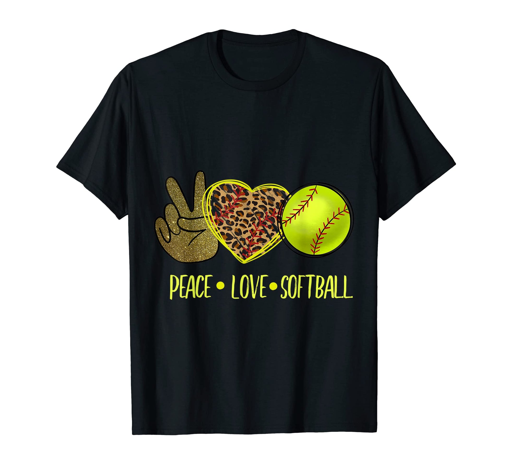 Peace Love Softball Baseball Lovers T-Shirt - Trendy Graphic Unisex - T-Shirt, Sweatshirt, Hoodie