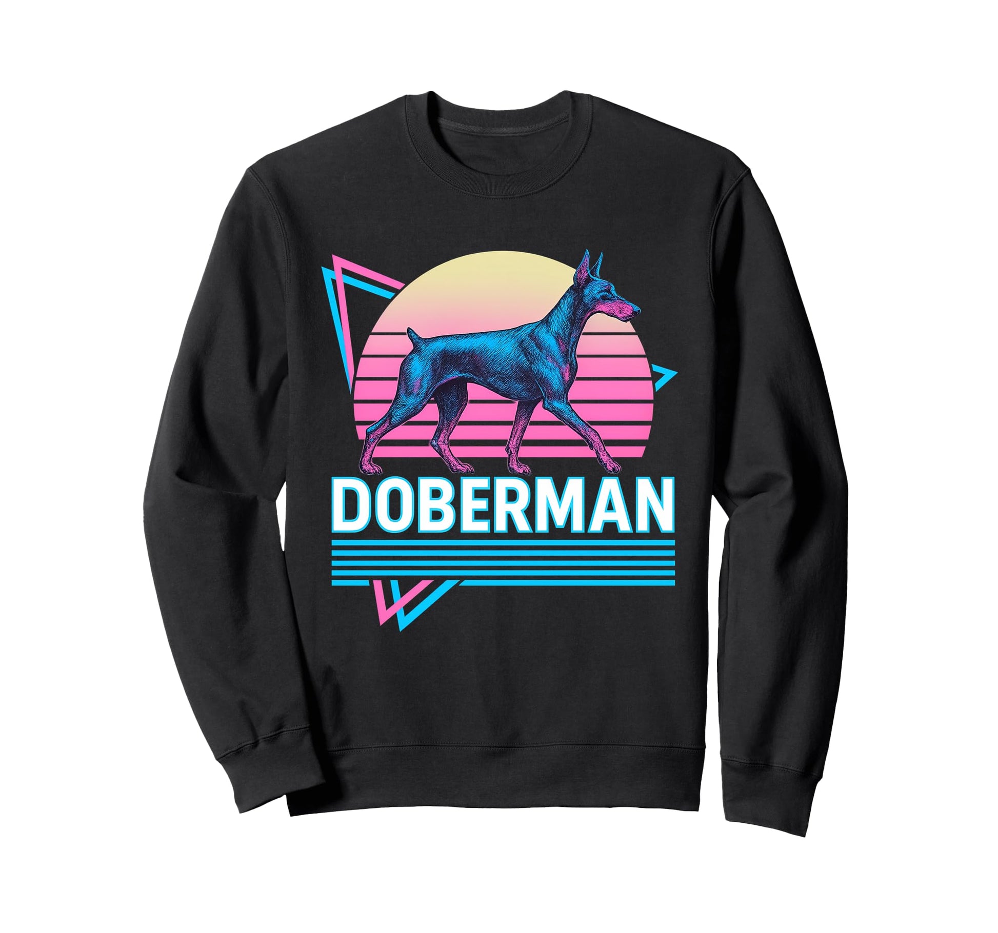 Doberman Pinscher Synthwave Sweatshirt - Aesthetic Graphic for Adults - T-Shirt, Sweatshirt, Hoodie