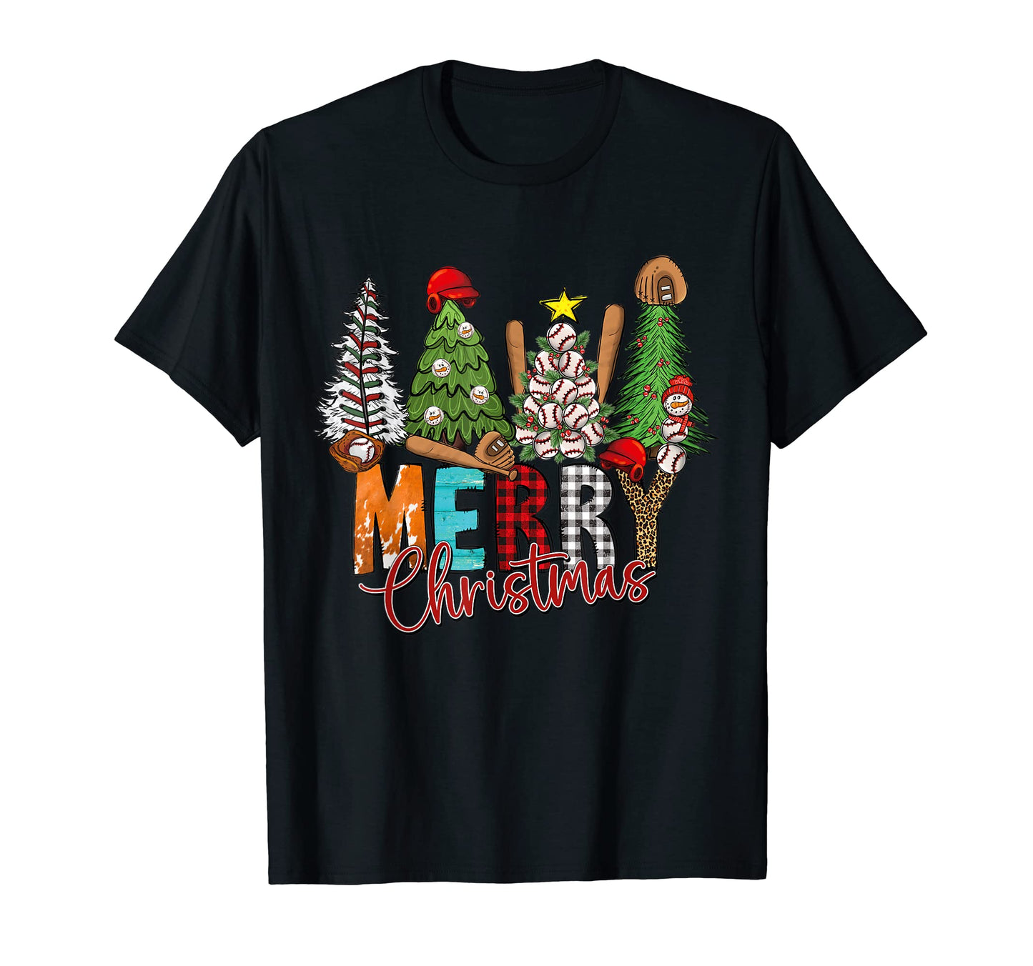 Merry Trees Baseball Leopard Buffalo Red T-Shirt - Minimalist Print Unisex - T-Shirt, Sweatshirt, Hoodie