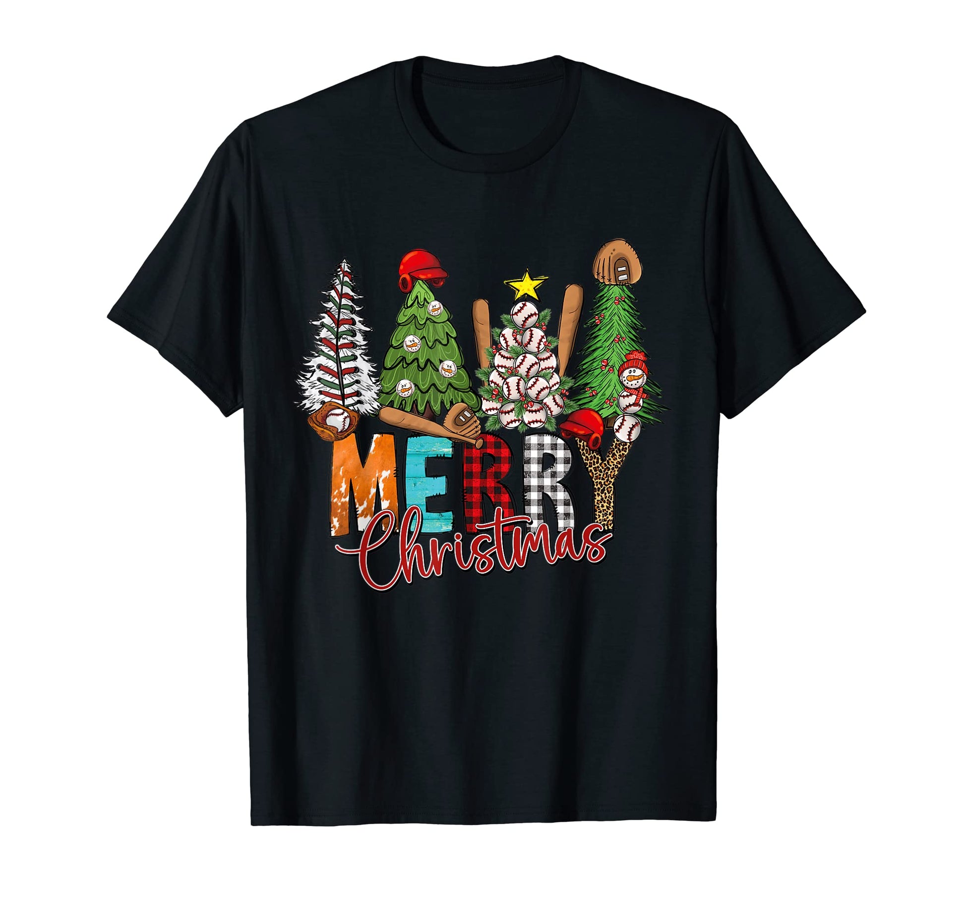 Merry Trees Baseball Leopard Buffalo Red T-Shirt - Minimalist Print Unisex - T-Shirt, Sweatshirt, Hoodie