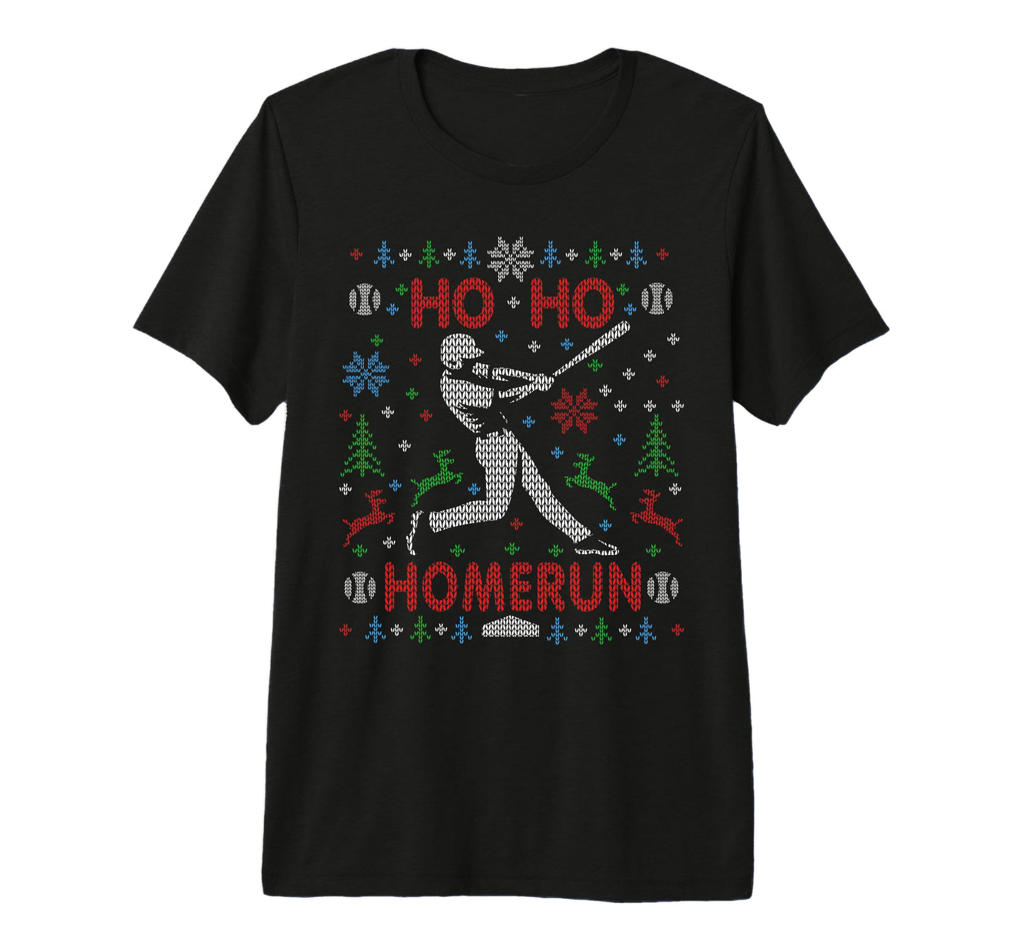 Baseball Softball Ho Ho Homerun Ugly T-Shirt - Aesthetic Graphic Unisex - T-Shirt, Sweatshirt, Hoodie