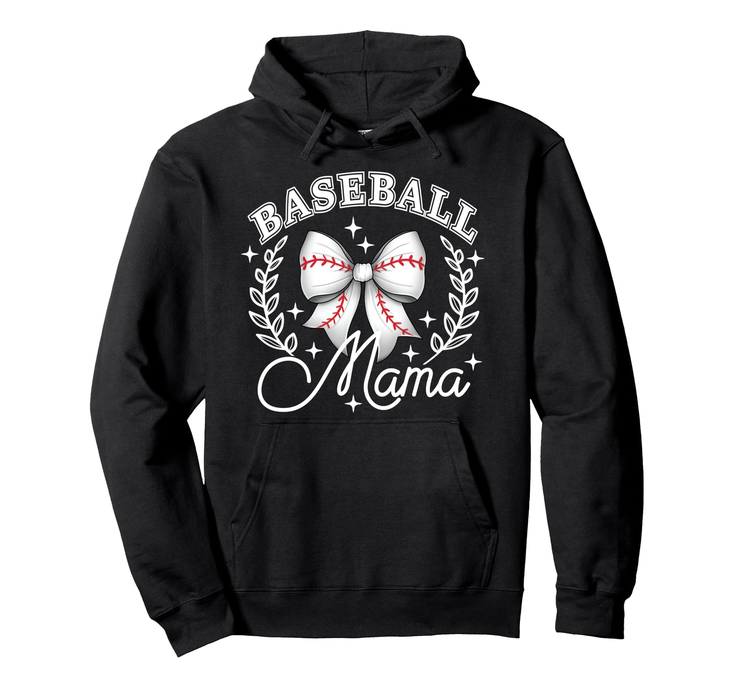 Baseball Mama Coquette Bow Game Sports Hoodie - Custom Art Print Men Women - T-Shirt, Sweatshirt, Hoodie