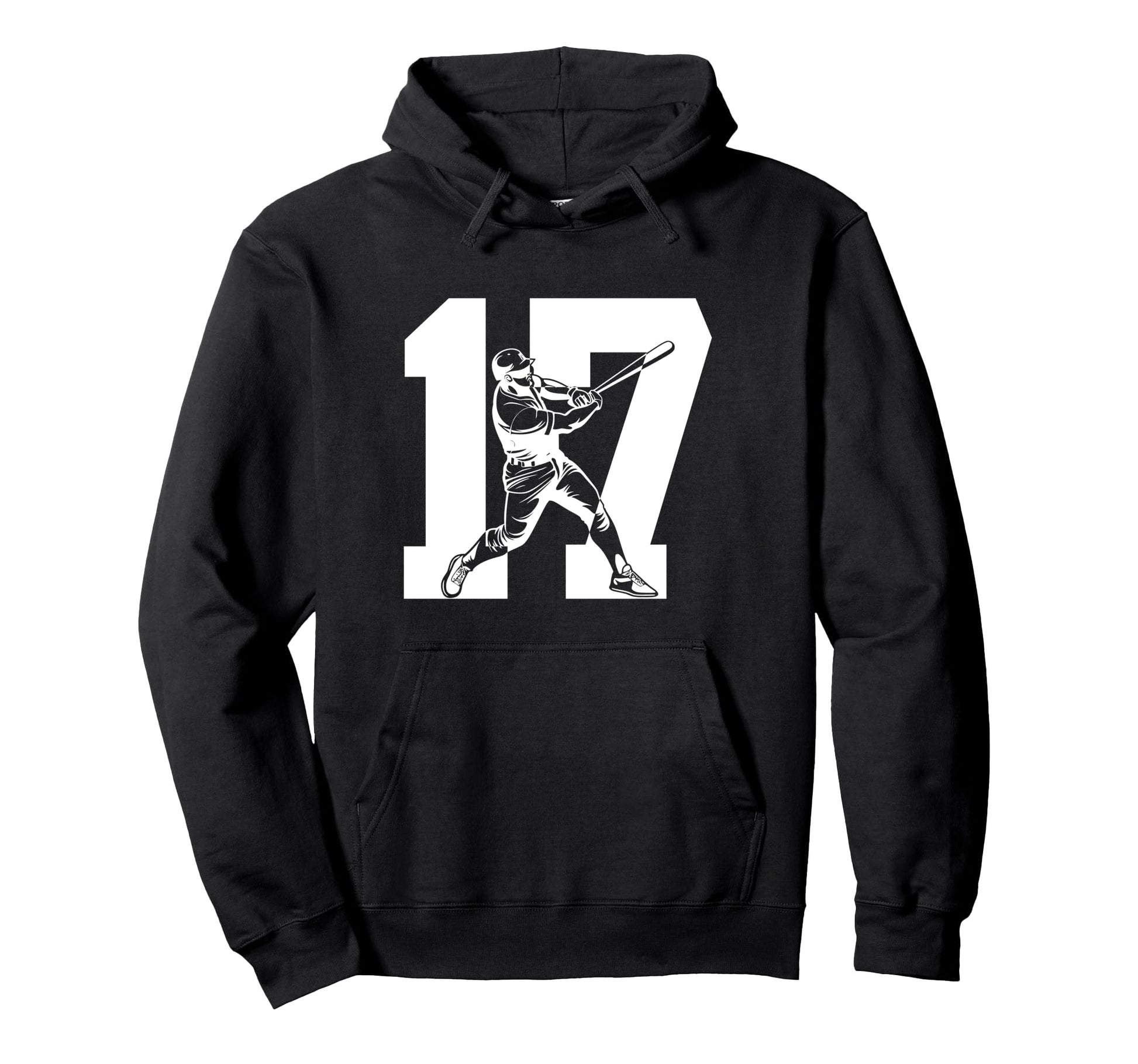 Number 17 Years Baseball 17Th Hoodie - Casual Everyday Wear for Adults - T-Shirt, Sweatshirt, Hoodie