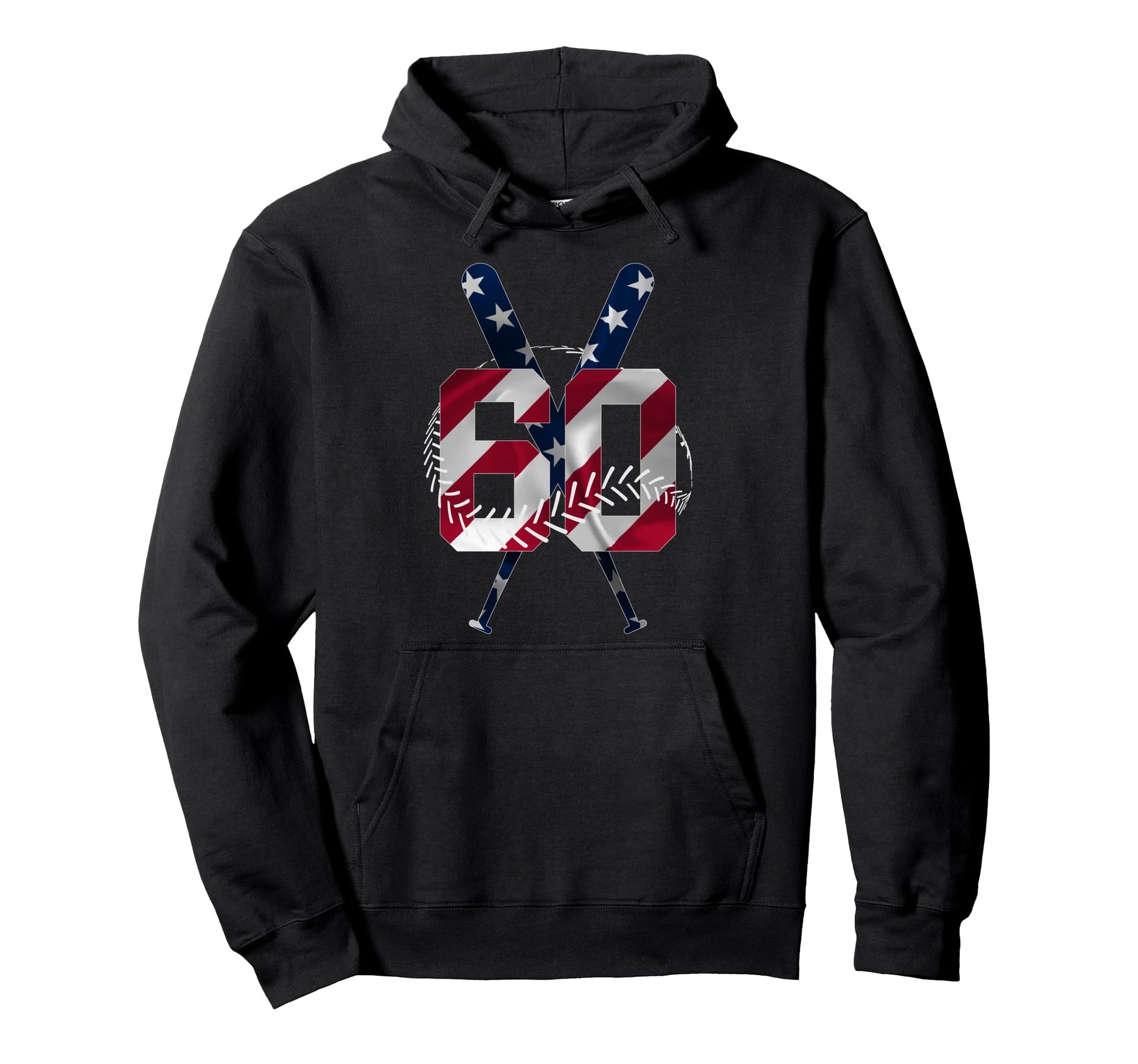 Number 60 Years Baseball 60Th Birthday Hoodie - Custom Art Print Unisex - T-Shirt, Sweatshirt, Hoodie