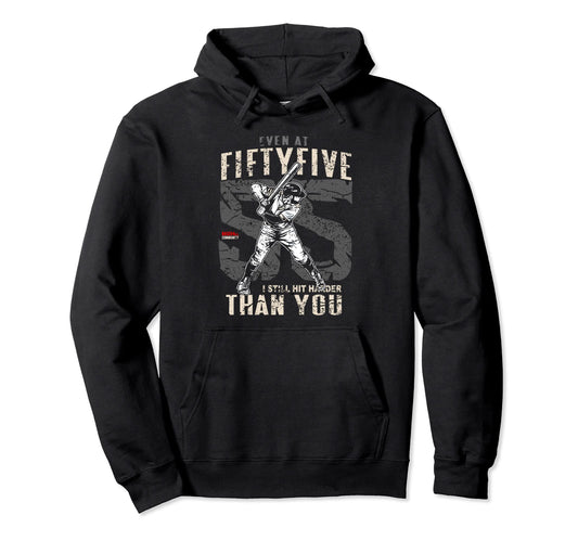 55Th Birthday Baseball Lover Hoodie - Casual Everyday Wear Unisex - T-Shirt, Sweatshirt, Hoodie
