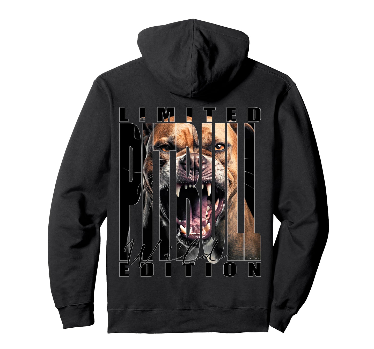 Back Y2K Streetwear Dog Pit Bull Hoodie - Minimalist Print for Adults - T-Shirt, Sweatshirt, Hoodie